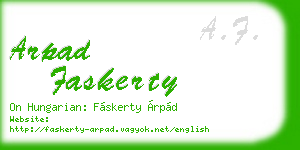 arpad faskerty business card