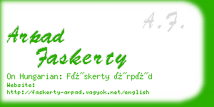 arpad faskerty business card